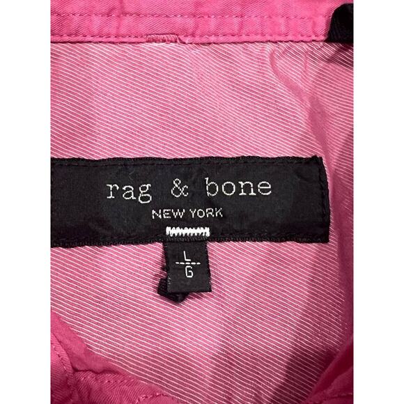 Rag And Bone Short Sleeve Gus Cotton Collared Button Down Plum L A003669 - Picture 8 of 12